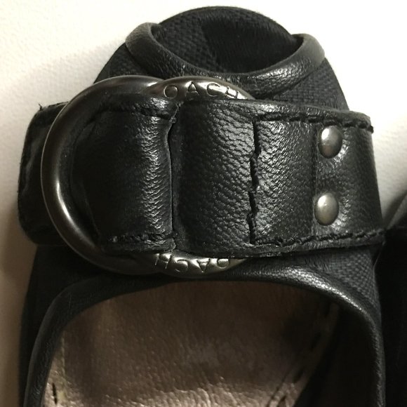 COACH "Diane" Logo'd Canvas & Leather Sling Back Heels 🐴 - Picture 5 of 15